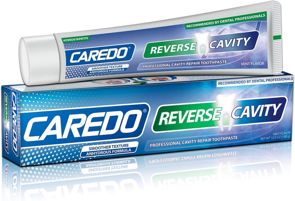 CAREDO Cavity Reversal Hydroxyapatite Toothpaste for Adults, Cavity Tooth Filler as Home Cavity Repair, Fluoride Free Reverse Cavities Treatment for Tooth Decay Repair, Remineralizing Repair 3.52OZ