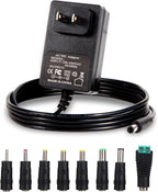 6V Power Supply AC Adapter DC 6Volt Power Adapter Charger DC in 6V Power Cord with 8 Interchangeable Plug for 100mA 300mA 400mA 500mA 600mA 700mA 800mA 900mA 1000mA 1500mA 2000mA Equipment