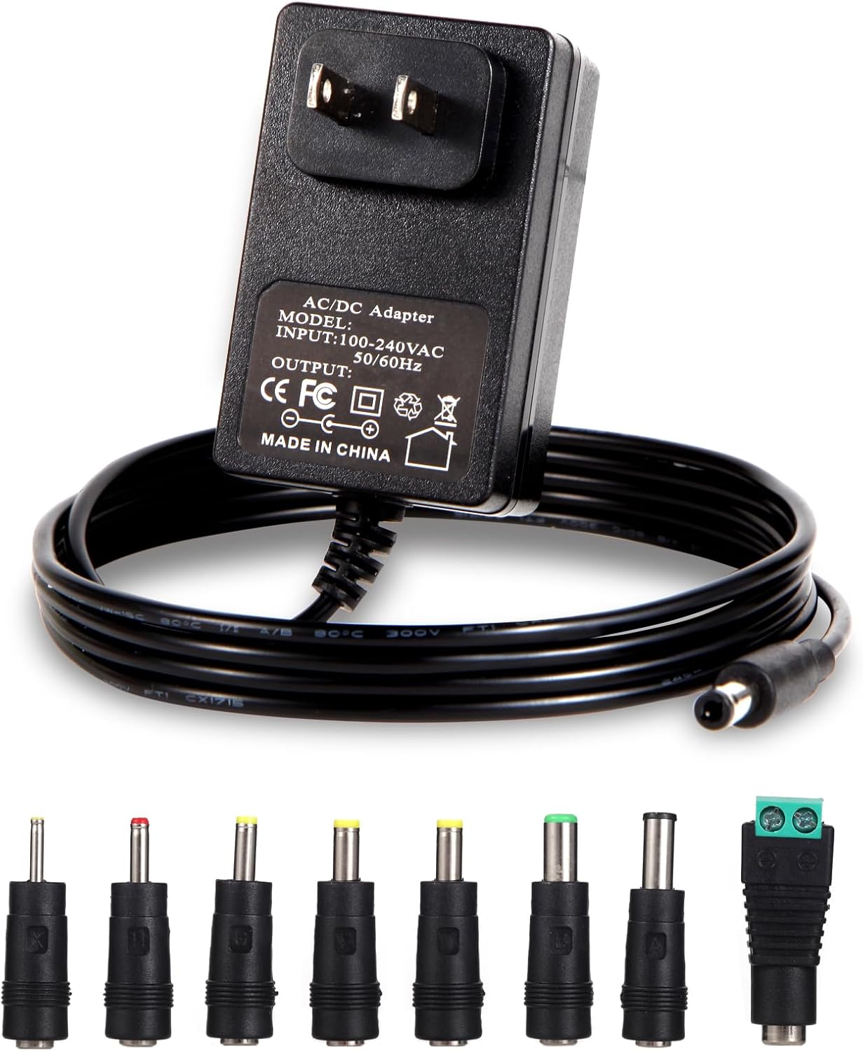 6V Power Supply AC Adapter DC 6Volt Power Adapter Charger DC in 6V Power Cord with 8 Interchangeable Plug for 100mA 300mA 400mA 500mA 600mA 700mA 800mA 900mA 1000mA 1500mA 2000mA Equipment
