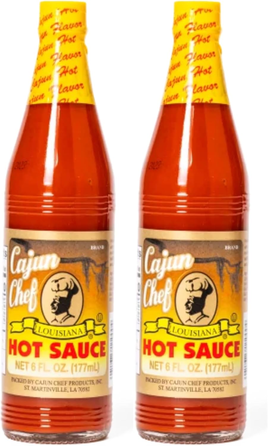 Cajun Chef Louisiana Hot Sauce 2 pack - 6 Ounce (Pack of 2)