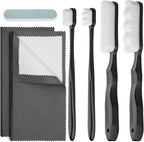 7Pcs Silver Cleaning Kit，with 4Pcs Ultra-Soft Brushes & 2Pcs Polish Cloths & 1Pcs Silver Polish Sticks - Tarnish Removal for Antique Jewelry, Sterling Silverware, Cutlery & Plateware - Safe for Gold, Diamonds, Platinum, Gemstones and Coins