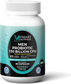 8-in-1 Bio Cultures Complex for Men – 150 Billion CFU Probiotics with 37 Diverse Strains, Organic Prebiotics, Postbiotics & Digestive Enzymes – Supports Digestive Balance & Gut Microbiome