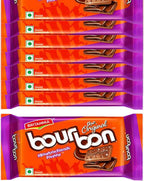 Britannia Bourbon the Original - Choco Creme Biscuits 3.52oz (100g) - Pack of 8 - Smooth Chocolate Cream Biscuits for Breakfast & Snacks - Topped with Sugar Crystals