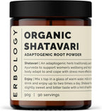 Erbology Organic Shatavari Powder 3.2 oz - 90 Servings - Sustainably Sourced Straight from Farm in India - Small Batch - Vegan - GMO-Free