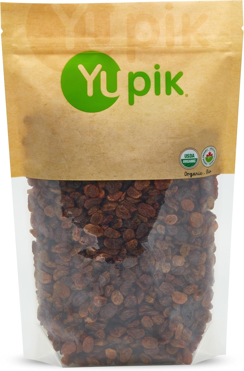 Yupik Organic Sultana Raisins, 2.2 lb (35.2 oz), Gluten-Free, Kosher, Non-GMO, Vegan, Whole Dried Fruits, Naturally Sweet, No Added Sugar, Seedless, Healthy Snacks, Ideal for Baking & Topping