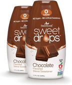 SweetLeaf Sweet Drops - Flavored Stevia Liquid Sweetener, Stevia Extract, Zero Calories, Gluten Free, Keto Friendly, Non GMO, Natural Flavors, Sugar Alternative - Chocolate, 1.7 Fl Oz (Pack of 2)