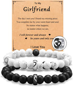 UNGENT THEM Matching Couple Ring Bracelets for Boyfriend Girlfriend Husband Wife Valentines Anniversary Birthday Engagement Gifts