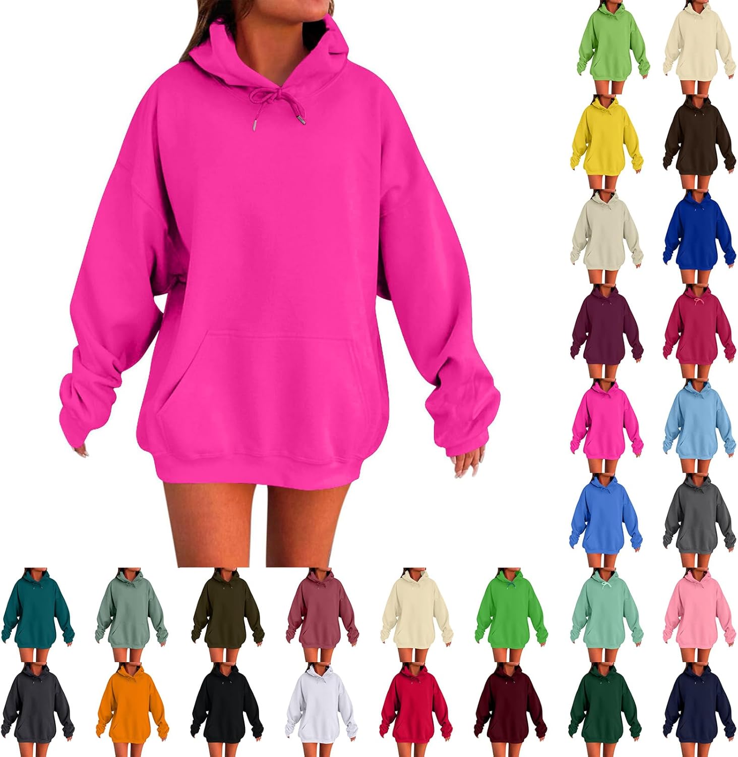Womens Oversized Hoodies Winter Cute Sweatshirts Fleece Hooded Pullover 2025 Fashion Casual Tops Sweater Trendy Outfits