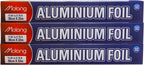 Aluminum Foil Wrap 75 Feet Long Heavy Duty Food Foil Wrap Kitchen Rap Suitable for Cooking, Roasting, Baking,BBQ and Family Parties (3 PACK)