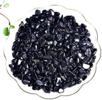 Natural Black Obsidian Tumbled Chips Crushed Crystal Stone, 7-9mm Polished Healing Crystal Chips Healing Reiki Crystal Jewelry Making Home Decoration