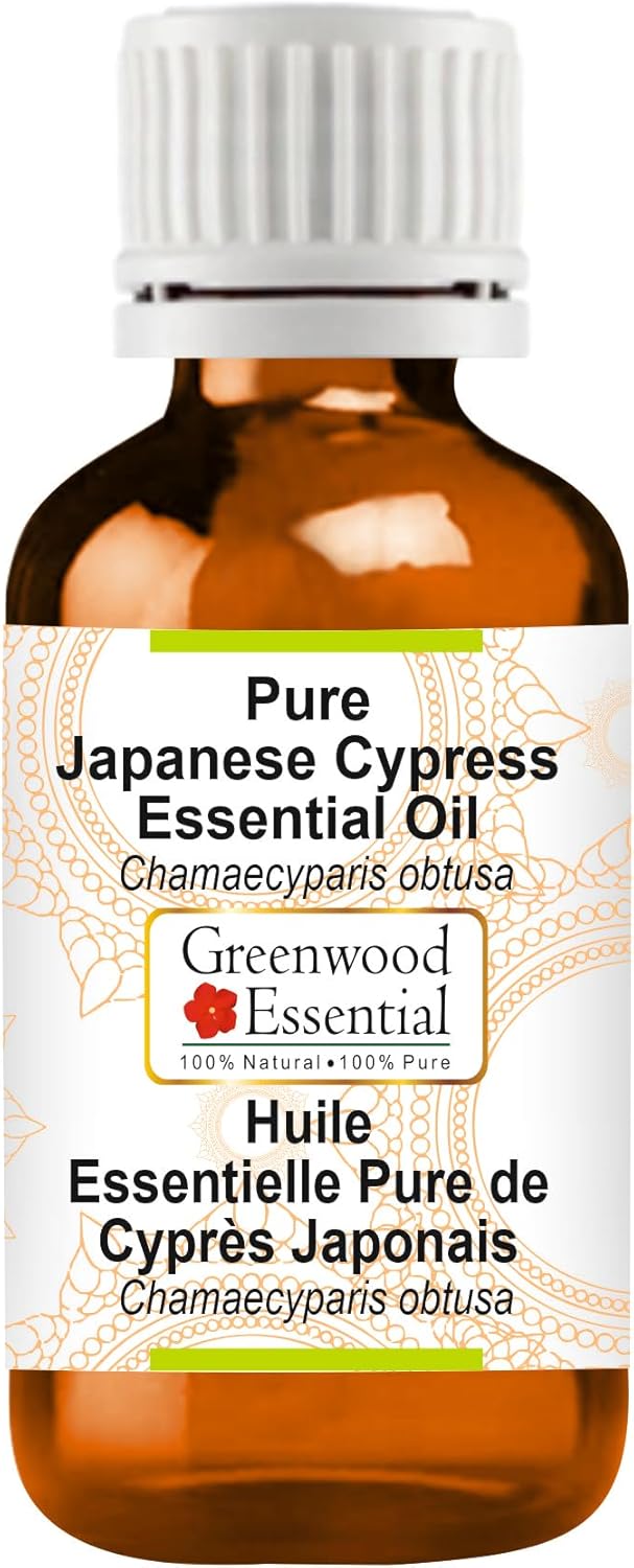 Greenwood Essential Pure Japanese Cypress Essential Oil (Chamaecyparis obtusa) Steam Distilled 50ml (1.69 oz)
