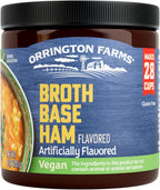 Orrington Farms Vegan Ham Falvored Broth Base, Bring Flavor to Your Favorite Soups & Stews, Gluten Free, Vegetarian Friendly, Easy-to-Use, 6oz Jar