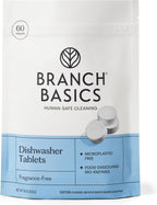 Branch Basics Dishwasher Tablets – 60 Ct | Plastic-Free, Fragrance-Free, Human-Safe | Delivers a Powerful Clean Without Harsh Chemicals