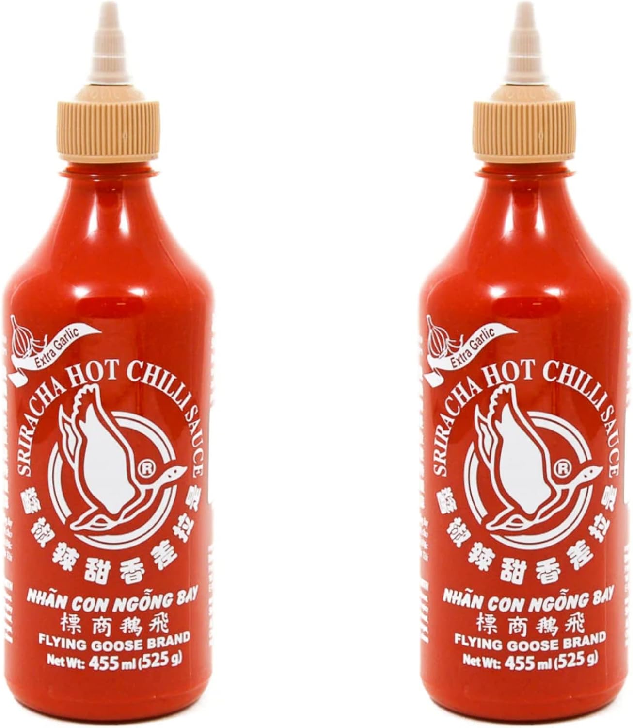 Flying Goose Sriracha Extra Garlic Chili Sauce 455 ml (Pack of 2)