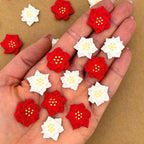 12 Mini Icing Poinsettias by Simply Sucré | Royal Icing Christmas Flower Decorations | Edible Holiday Cupcake Toppers (Mix Poinsettias, 12 Flowers)