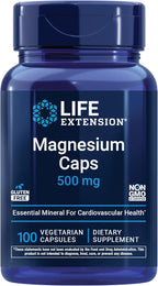 Life Extension Magnesium Caps, 500 mg, Magnesium Oxide, Citrate, and Succinate, Heart Health, Healthy Bones, Metabolism Support, 100 Vegetarian Capsules