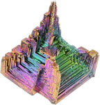 Natural Bismuth Ore Rainbow Bismuth Crystal Cluster Irregular Rock Healing Gemstone Mineral Specimen for Reiki Meditation Home Decoration Rock Collection Gifts,100~150g