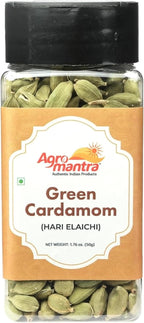 Agro Mantra Green Cardamom Pods 1.76 oz (50g) – Premium Whole Spice for Chai, Baking, Curries & Desserts – Aromatic Kerala Elaichi for Cooking, Tea, Masala & More – Fresh & Flavorful Indian Cardamom