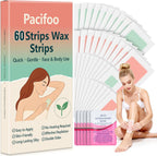 Wax Strips for Hair Removal: 60 Count (40 Large Body & 20 Face) Ready to Use Cold Waxing Kit for Women & Men – Bikini, Underarm, Legs, Arms, Upper Lip, Chin, Sensitive Skin
