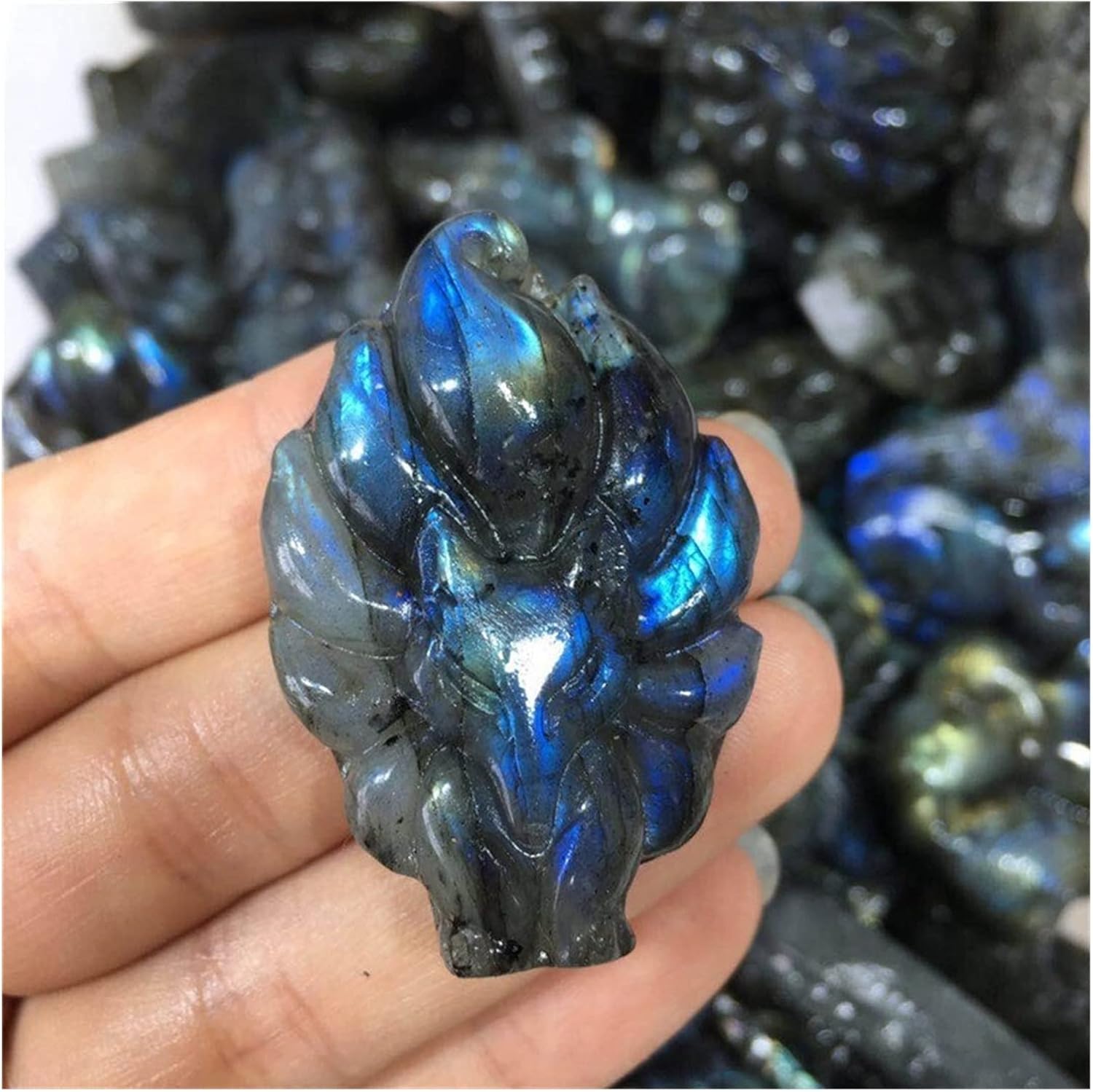 ZTBH Natural Meditation Crystal Natural Hand Carved Quartz Crystal, Home Decoration Crystal Stone (Color : Fox)