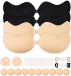 4/8-Pack Cleavage Bra, Push Up Sticky Bra Set – Strapless Backless Invisible Adhesive Bras for Women