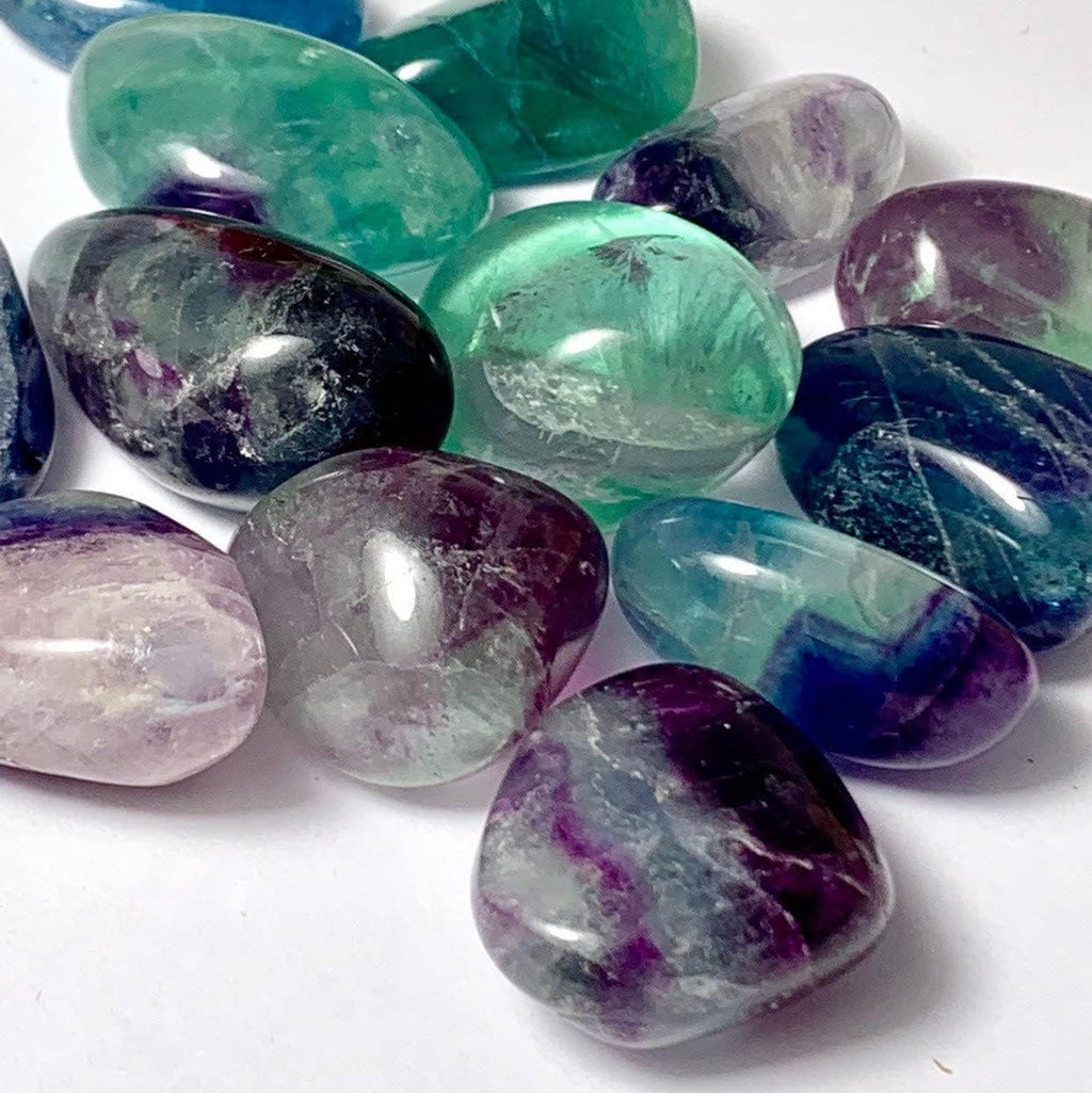 Pachamama Essentials Rainbow Fluorite Tumbled Stone - Healing Stone 20-25mm (5)