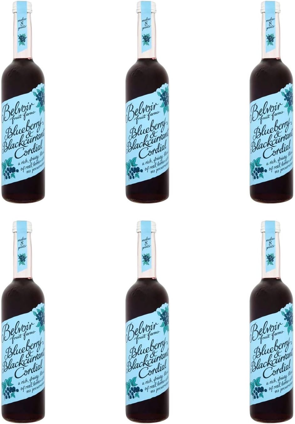 Belvoir Blueberry & Blackcurrant Cordial (500ml) - Pack of 6