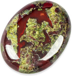Crystal Palm Stone, Dragon Bloodstone Pocket Oval Thumb Worry Stone, Polished Chakra Healing Crystals Reiki for Anxiety Stress, Meditation, 1.8 Inch