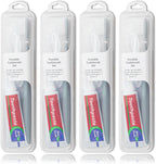 Travel Toothbrushes, Toothbrush Travel Kit with 5 Floss Picks, Toothbrush Holder, Individually Packaged, Suitable for Home, Hotel (4-Pack)