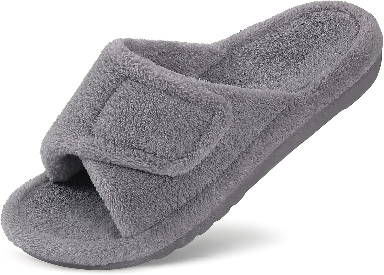 Litfun Women's Orthopedic Slippers with Arch Support Adjustable Open Toe House Shoes for Plantar Fasciitis