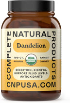 Organic Dandelion Root Capsules 600mg - Dandelion Supplement Pills, Herbal Root Support for Liver Detox, Digestive Cleanse Aid, Vegan Plant Based Formula, Non GMO, No Fillers, Gluten Free, Made in USA