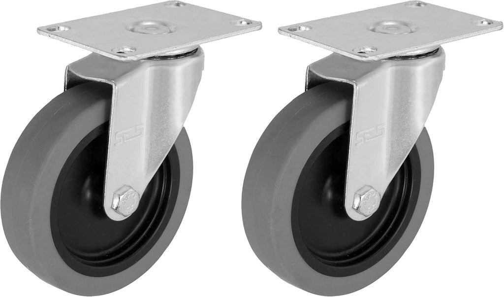 4" Caster Replacment Set for Rubbermaid Tilt Truck Model's 1011, 1013, 9T13, 9T14 and Tandem Dolly Model 2646: Swivel with Thermoplastic Rubber Wheel