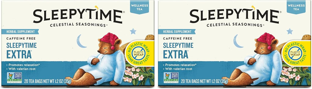 Celestial Seasonings Sleepytime Extra Herbal Tea, 20 Tea Bags Box (Pack of 2)