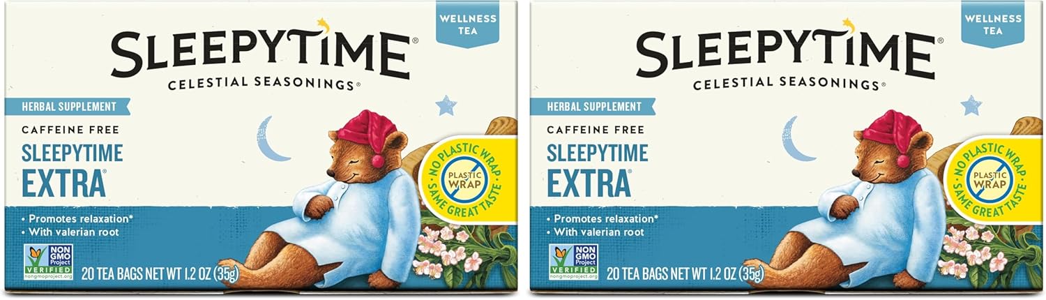 Celestial Seasonings Sleepytime Extra Herbal Tea, 20 Tea Bags Box (Pack of 2)