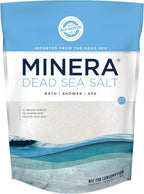 Minera Fine Grain Dead Sea Salt for Bath & Foot Soaks – 5 lbs, Fast-Dissolving, 100% Pure and Natural, Unscented, Skin-Softening Sea Salt
