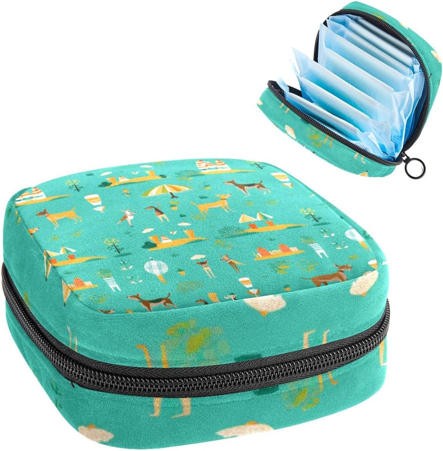 Period Bag,Sanitary Napkin Storage Bag,Boxer Dog Beer Umbrella,Tampon Bag for Purse