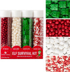 Sweets Indeed Holiday Elf Candy Topper 4-Pack – Marshmellows, Crumblefetti Candy Toppings for Ice Cream, Cupcakes, Hot Cocoa & Cookies | Fun Holiday Elf Treat for Christmas Baking, Gifts & Stocking Stuffers