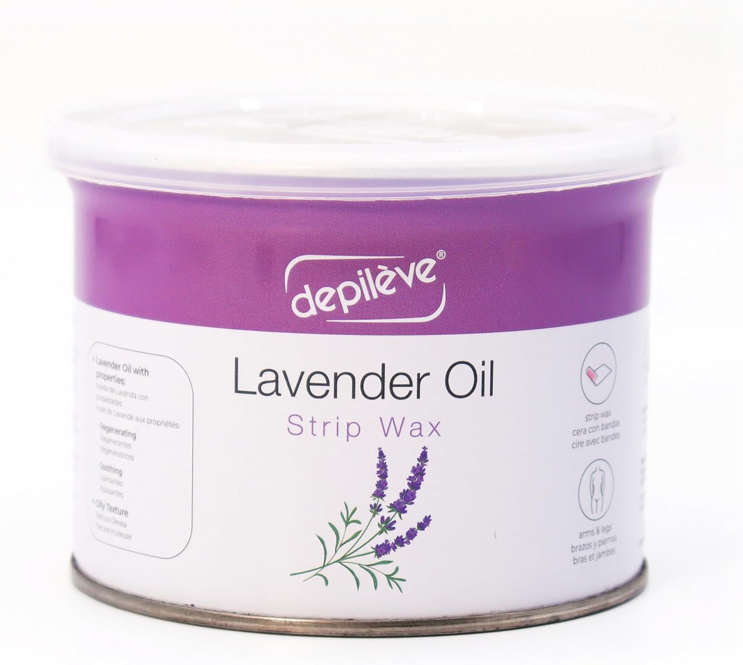 Depileve Strip Wax for Hair Removal - Lavender Rosin Wax for Sensitive Skin - Full-Body - Ideal for Delicate Areas - Moisturizing Strip - for Salon and At-Home Use - 14 oz