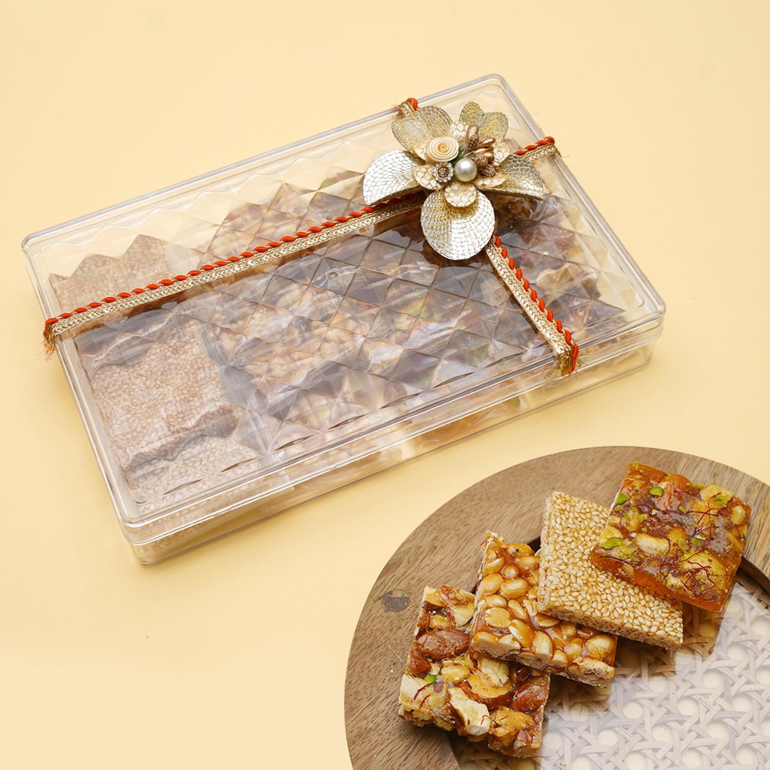 Ghasitaram Gifts JaicchaLohri sweets Gachak hampers Lohri Acrylic of Assorted Chikkis