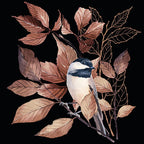 20-ct 13x13 Fall Bird Napkins Black Winter Napkins Christmas Animal Chickadee Decorative for Decoupage