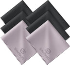 SmoTecQ 6 Pack Premium Microfiber Glasses Cleaning Cloths - Ultra Soft & Scratch Free for Eyeglasses, Sunglasses, Camera Lenses, Tablets & Screens - Washable & Reusable