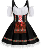 Colorful House Womens Oktoberfest Costume, Velvet German Bavarian Dress for Halloween Carnival