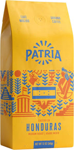 Patria Honduras Medium Roast Ground Coffee, 12oz Bag (Pack of 1)