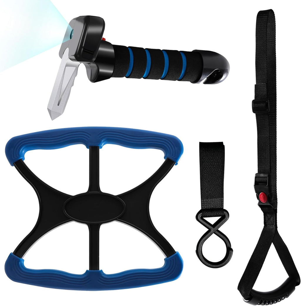 4pc Mobility Standalone Kit:Car Door Assist Handle for Elderly & Adjustable Standing Aid Safety Handle & Liberty Lift Assist with Hook Gift for Seniors, Disabled, Pregnant to Convenient Travel