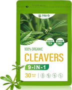 HerbOLITHIC Cleavers Herb Lymphatic Drainage Tea Bag, 9-in-1 Herbal Tea for Detox Cleanse & Immune Support with Dandelion Burdock Root Extract. Ultra-concentrated, Caffeine Free-30 Bags