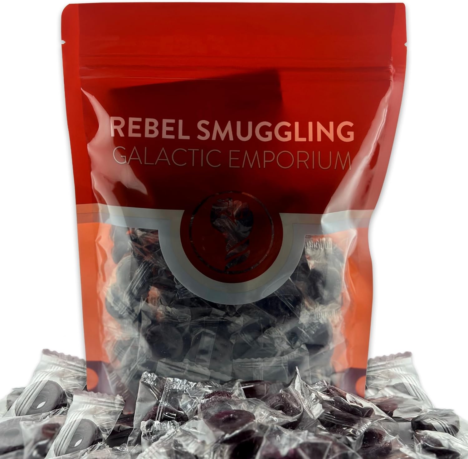 Raspberry Hard Candy Rings Bulk 1LB Bag of Individually Wrapped Candies By Rebel Smuggling Galactic Emporium.