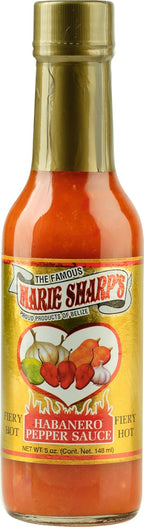 Marie Sharp’s Fiery Hot Habanero Pepper Sauce, 5 oz – Extra Hot Belizean Hot Sauce with Intense Heat & Flavor – All-Natural, Gluten-Free