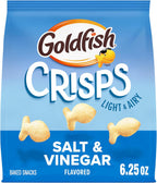 Goldfish Crisps Salt & Vinegar Flavored Baked Chip Cracker Snacks, 6.25 Oz Bag