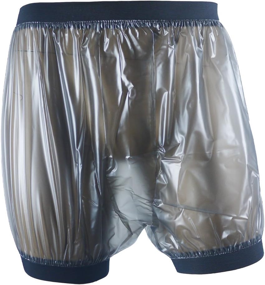 Adult Incontinence Pull-on Plastic Comfort Pants 2 Pack (XX-Large, Transparent Black)