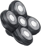 5 Head Shaver Head, Replacement Shaving Head For Shaver, Easy to Install Electric Shaver Head, 4D Rotary Cutting Head Double Ring Blade, Universal For 5 Head Shavers.